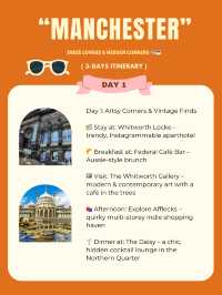 Manchester 3-days itinerary 🫧