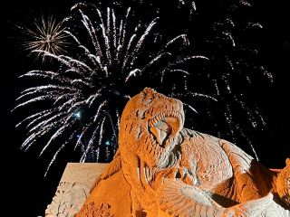 [ฟุกุโอกะ] การแสดงนิทรรศการประติมากรรมทรายตอนกลางคืน