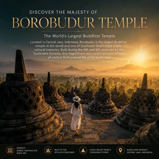They say some places are beautiful.
But Borobudur feels different.
It feels timeless.

Before the sun rises, the world is still quiet.
Cold morning air touches the ancient stones as mist slowly covers the valley of Central Java. Then, little by little, golden light appears behind the mountains.

And suddenly…
Borobudur awakens.

Built more than 1,200 years ago, this magnificent temple is not just a historical monument — it is a journey carved in stone. Every staircase, every relief, and every stupa tells a story about life, spirituality, and enlightenment.

As you walk through the temple corridors, you are not only exploring architecture.
You are walking through centuries of history.

The silence feels peaceful.
The sunrise feels magical.
And for a moment, time seems to stop.

Recognized as a UNESCO World Heritage Site, Borobudur continues to attract travelers from around the world who come to witness one of Indonesia’s greatest treasures.

Because Borobudur is not just a destination.
It is an experience you will never forget.

✨ Discover the#borobudur  soul of Indonesia at Borobudur Temple.