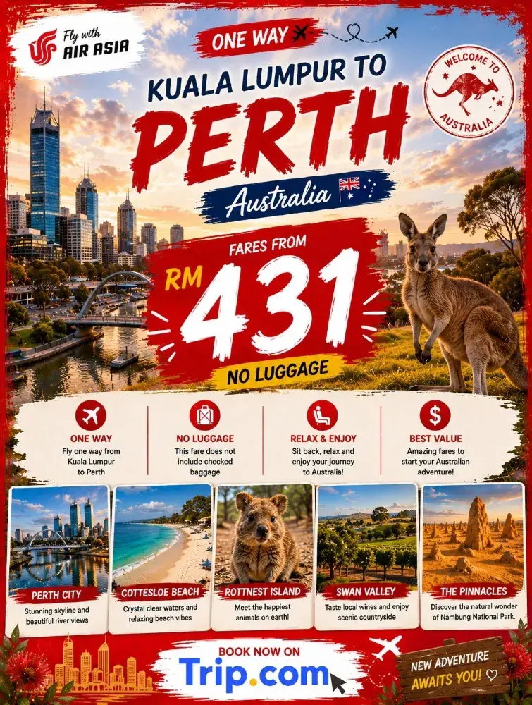🇦🇺 オーストラリア・パースへ — RM431から ✈️