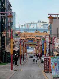 Little chinatown in South Korea. Tasty restaurants and coffee place.