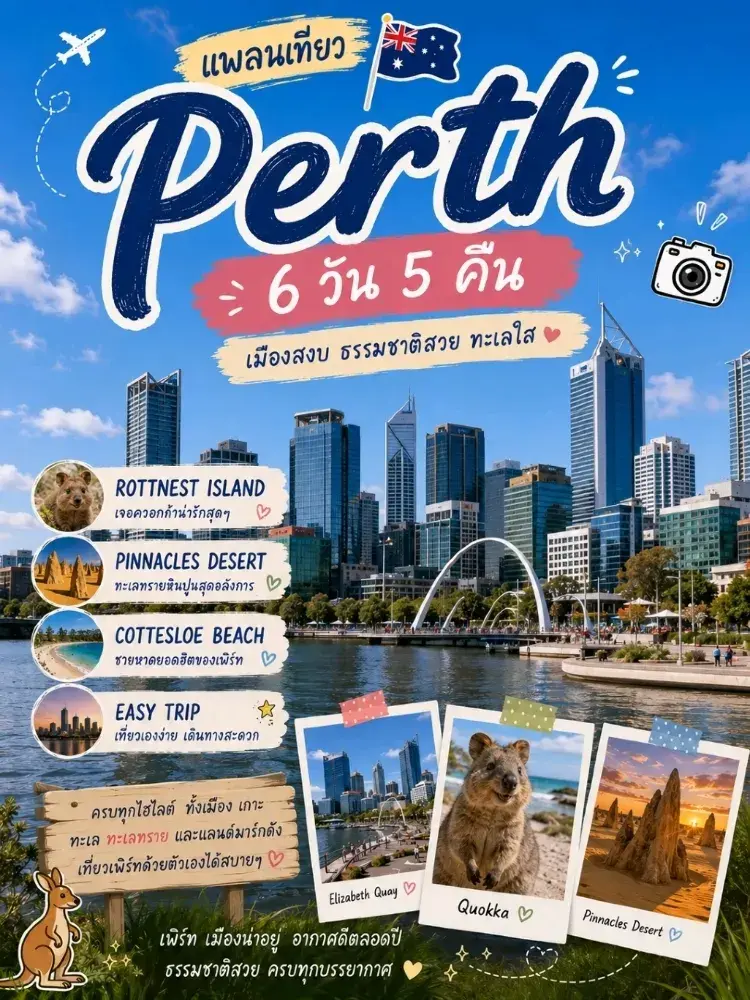 パース旅行プラン 5泊6日 。