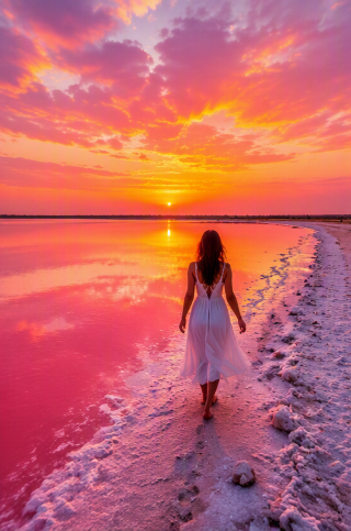 🍓There’s a Lake in Africa That Looks Like Strawberry Milk shake🌸Welcome to Retba📸