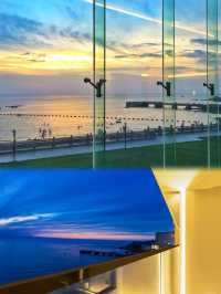 落地窗前跑海邊海天一線具體化了