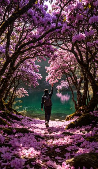 June in Yunnan: Fragrant mushrooms on the left, a sea of ​​rhododendrons on the right.