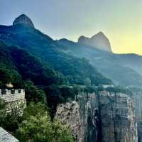 Incredible sunset on top of the Tian Jie mountains
