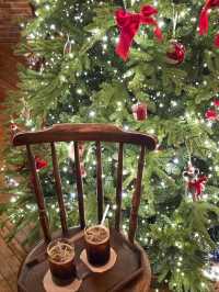 대형트리와 분수가 있는 거제 유럽감성카페🎄