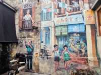 A stroll on the mural art street at the centre of the city, Kwai Zai Hong