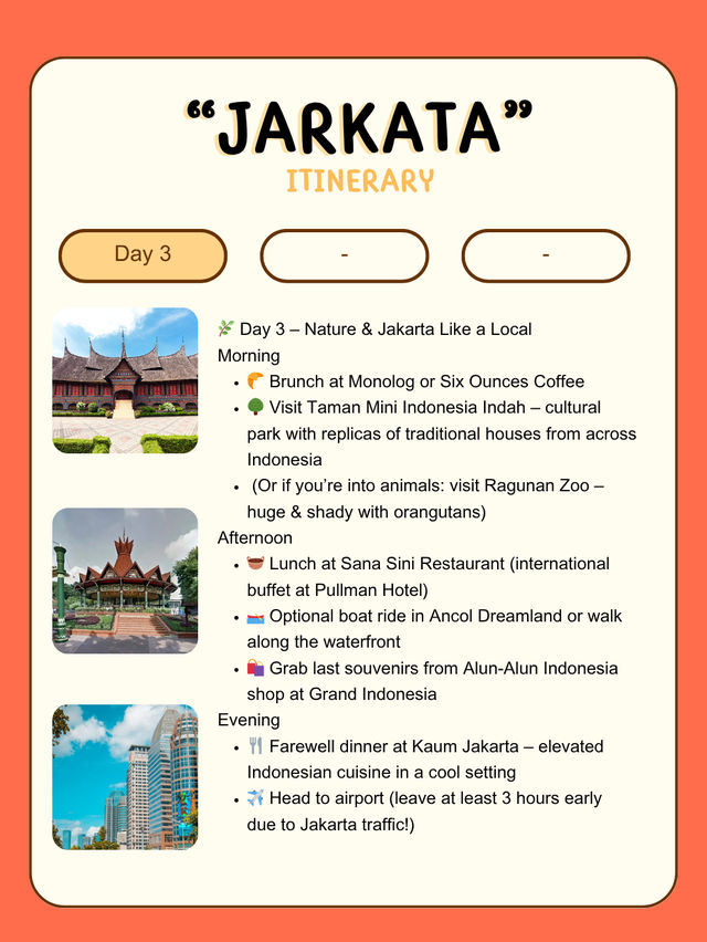 🏙️ 3-Day Jakarta Itinerary 🏙️ 3-Day Jakarta Itinerary