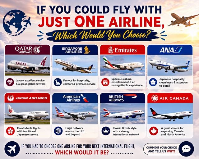 โ๏ธ If You Could Fly With Just ONE Airline, Which Would You Choose? ๐โจ โ๏ธ If You Could Fly With Just ONE Airline, Which Would You Choose? ๐โจ
