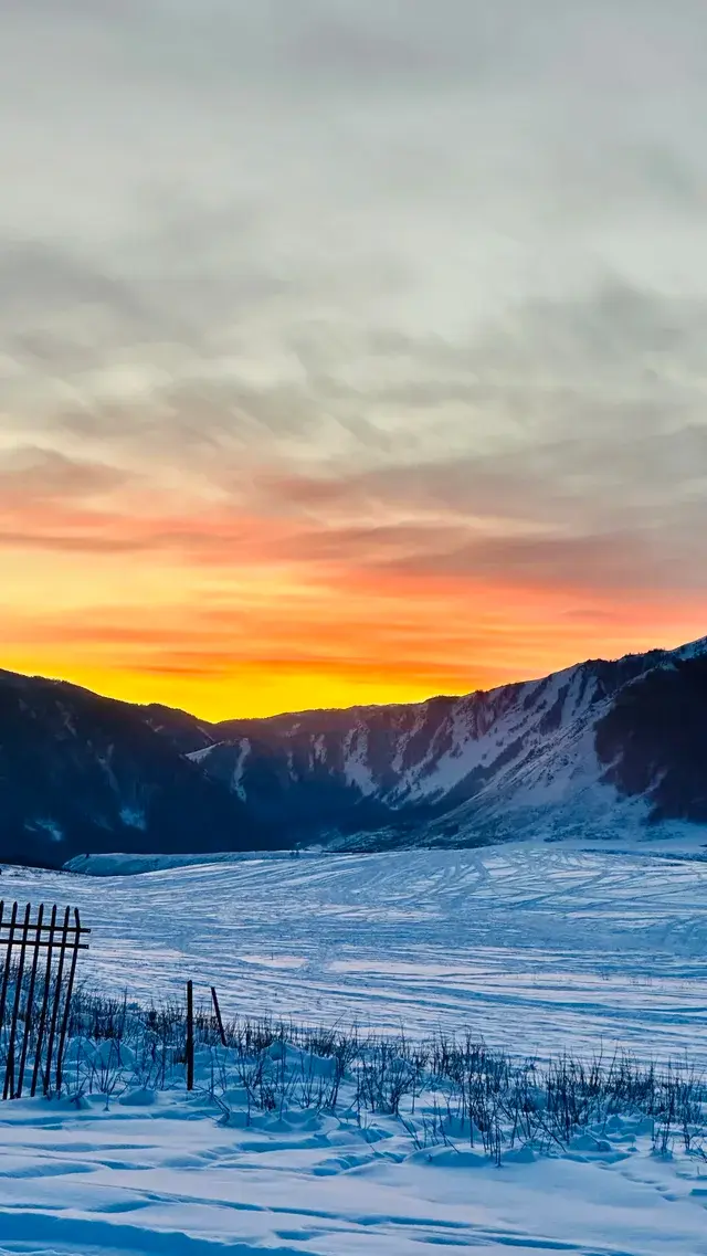 禾木落日太美了我不願你錯過冬季的禾木 禾木落日太美了我不願你錯過冬季的禾木