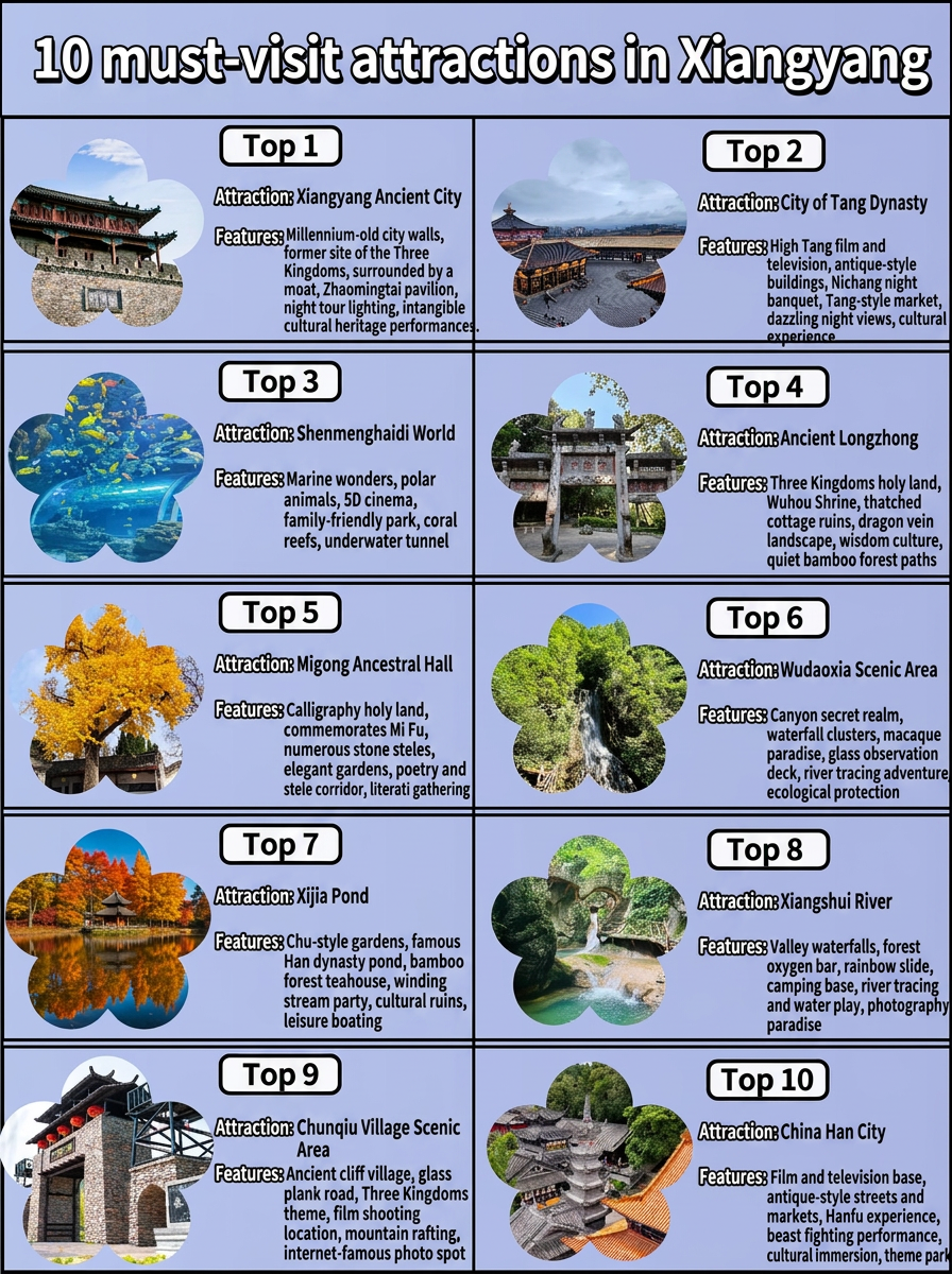 Top 10 must-visit attractions in Xiangyang, a super detailed guide!!