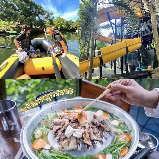 ที่พักแก่งกระจานติดริมน้ำ ล่องแก่งได้ มีสไลเดอร์‼️