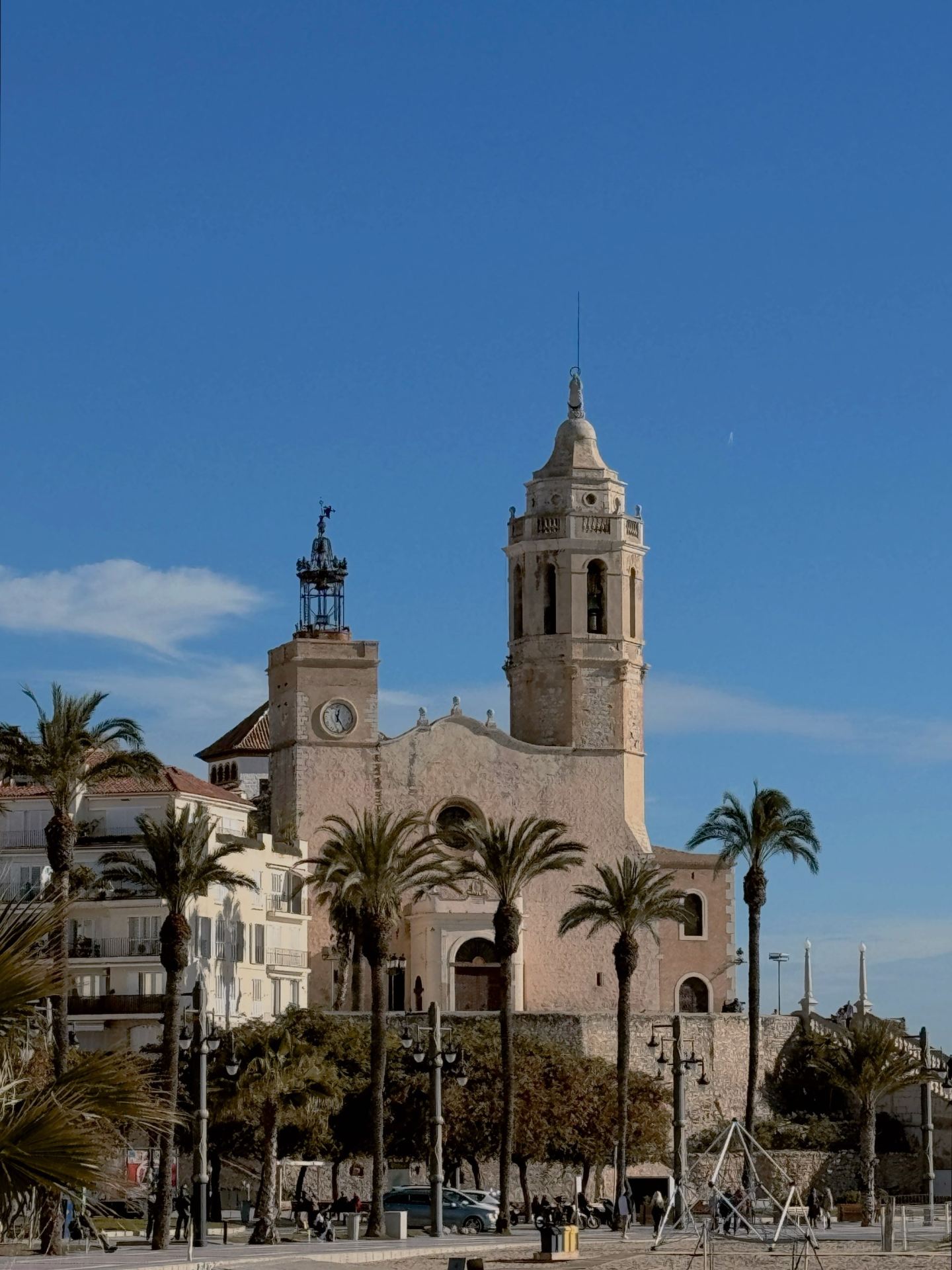 Sitges Cathedral and Sunset, a tourist destination near Barcelona