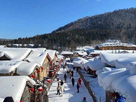 Snow Town in China 
