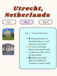 Utrecht, Netherlands ⛪  itinerary