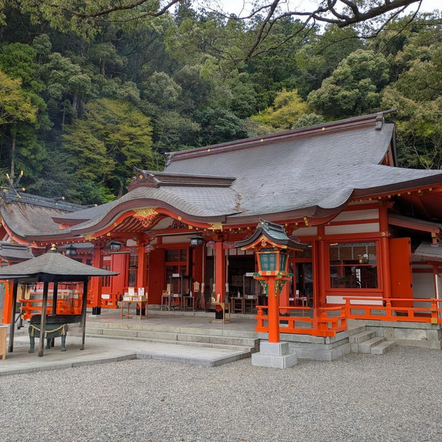 The landmark is a large torii, which is about 34 metres high.