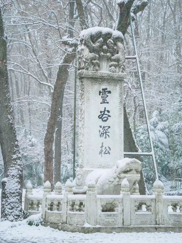 Snowfall in Linggu Temple!