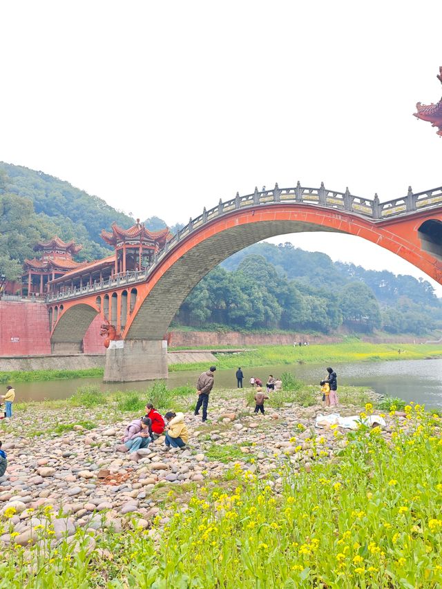 樂山濠上大橋 · 闖進春日油菜花秘境