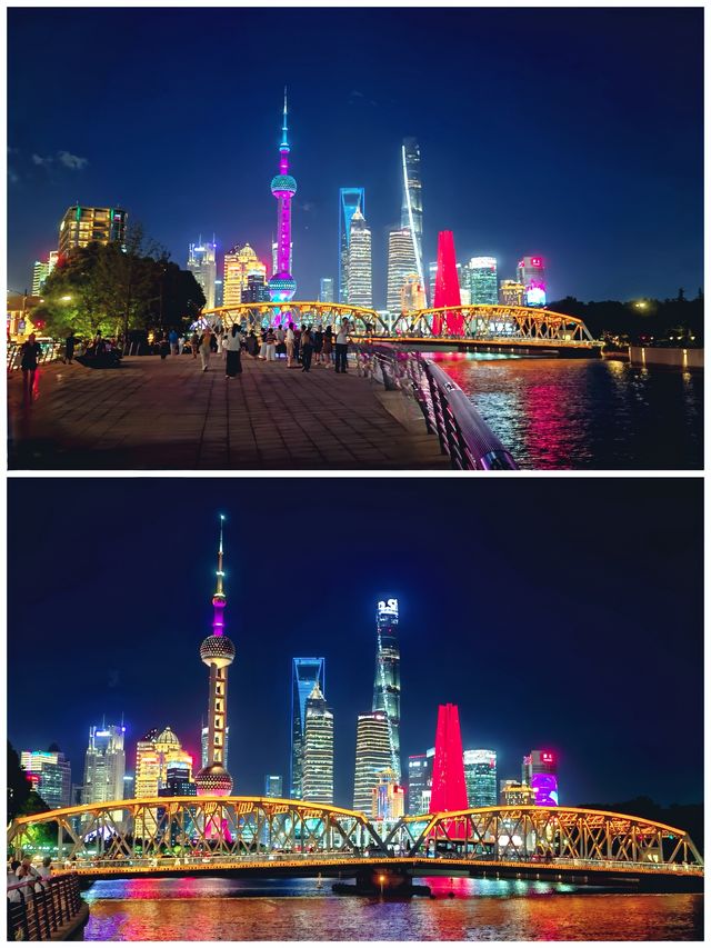 上海外灘,夜色下的外白渡橋 上海外灘,夜色下的外白渡橋