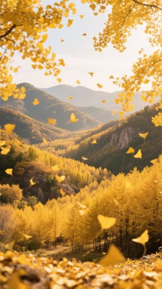 The autumn colors of Haiyang captivate the heart, where mountains and sea are dyed gold, and maple leaves kiss the waves
