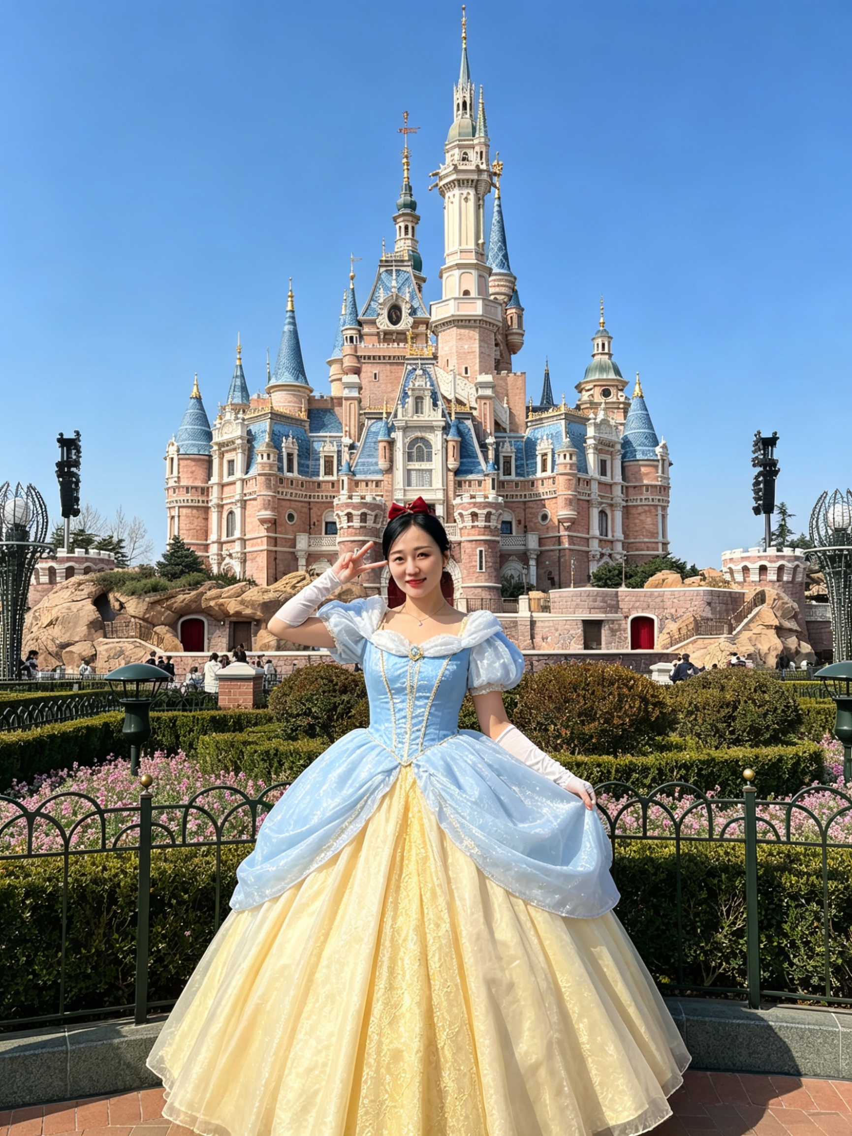 Focusing on a relaxed, unhurried trip, stylish outfits for stunning photos, experiencing all attractions, and an immersive atmosphere, perfect for women seeking a leisurely trip with plenty of photo opportunities.
 
💡Pre-trip Preparation

· Disneyland Early Entry Pass (240 RMB): Enter 1 hour early to grab a FastPass for Soaring Over the Horizon; fewer crowds in the morning for better photos.
· Premium Guided Tour (3000 RMB): Kid-friendly, full-service nanny-style assistance throughout, recommended for families with children.
· Stroller Rental (100 RMB): Save energy, available for rent.
· Power Bank Rental (30 RMB/day): No need to carry heavy power banks anymore! The park offers rental services, which is very convenient.
 
🌟Day 1: Girlfriend Getaway

· Morning: Balloon Photo Spot + Disney Castle 🏰 + Fantasia Carousel 🎠 + Gardens of Imagination 🌸
· Afternoon: Mickey Avenue + Marvel-themed + Frozen-themed (Limited to May 16th) + Toy Story Land + Fantasyland + Treasure Cove + Pirates of the Caribbean: Battle for the Sunken Treasure (a thrilling ride, bring a raincoat) → Photo opportunities 📷
· Evening: Mickey's Storybook Adventure → Castle Light Show → Fireworks Show (starts at 8:30 PM, secure your spot early) ➡️ Not recommended to wait in line at night, it's too tiring!
 🌟Day 2: Family Fun Day

· Morning: Ride Pirates of the Caribbean → The Many Adventures of Winnie the Pooh → Alice in Wonderland Maze (great for girlfriend photos) ➡️ Marvel Universe Headquarters for photos, super photogenic 📷!
· Noon: Lunch in Disneytown, recommend Barbossa's Bounty! A bit pricey but the food is good ~📸
· Afternoon: Duffy and Friends Cavalcade ➕ Parade ➕ Summer Blast Water Performance ➡️ Photo opportunities 📷 and interact with the performances, soak in the Disney atmosphere! You can also try Roaring Rapids 🌊 once (remember to bring a raincoat and a change of clothes ~) 💦
· Evening: Watch Ignite the Dream – A Nighttime Spectacular of Magic and Light with the kids ➡️ Enjoy the nighttime light show and projection mapping, it's truly spectacular! 🎆