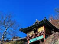 높은 암벽에 조각되어있는 사찰⛰️