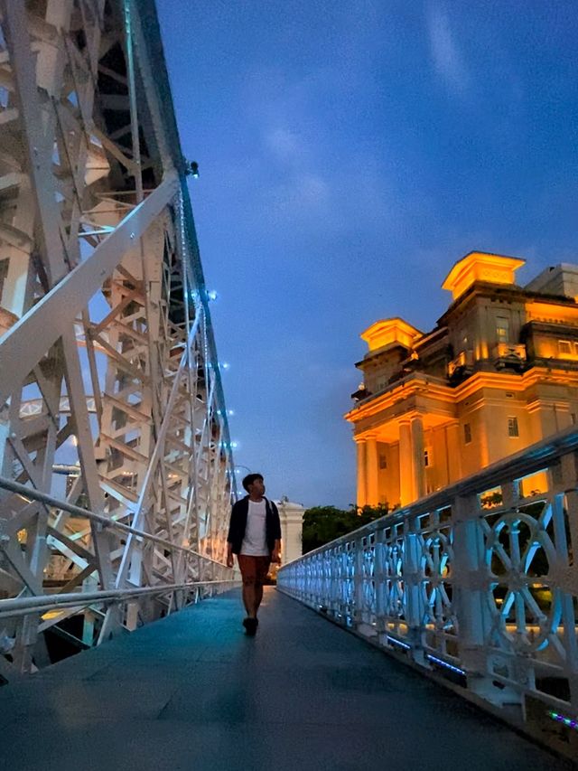 Anderson Bridge With View Of Skyscrapers