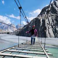 Daredevil Delight on Hussaini Suspension Bridge