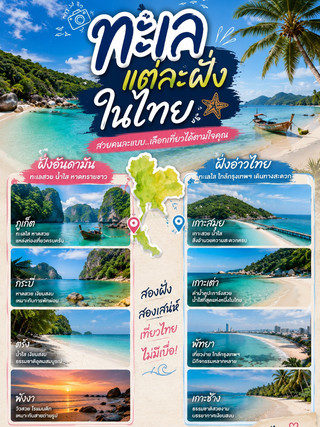 🌊 รีวิวแนะนำ “ทะเลแต่ละฝั่งในไทย” 🇹🇭