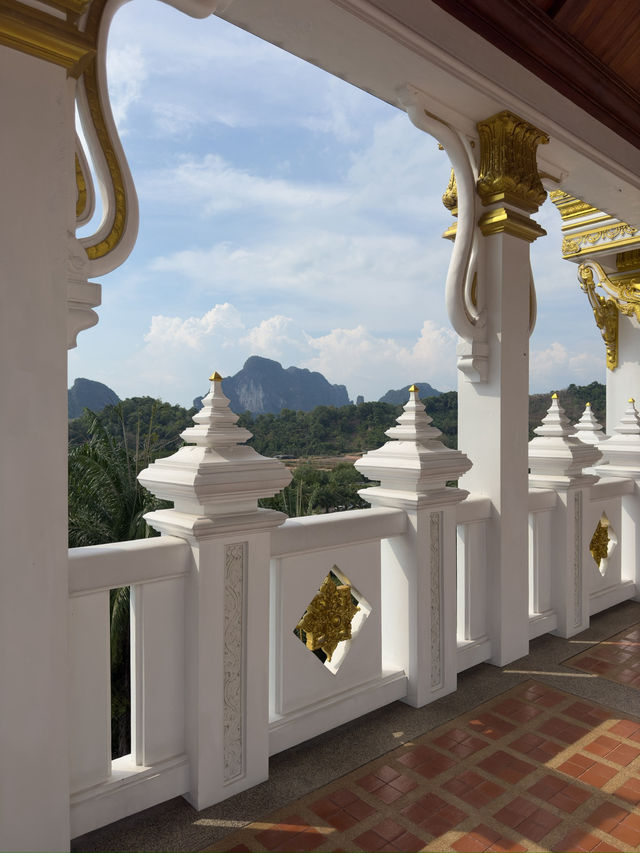 Beauty of white temple in Krabi