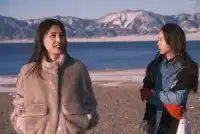 賽里木湖冬日限定粉色雪山