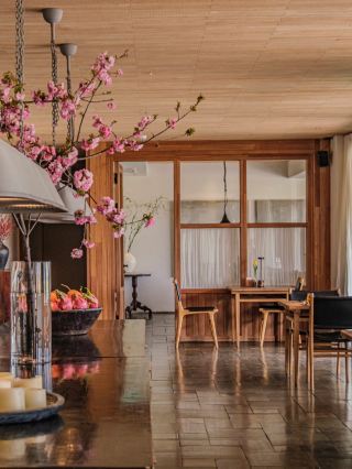 Slow Life in the Countryside with Reflections of Geese on the Water