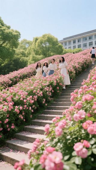 A Dreamy Encounter with Rose Flowers at Nanjing University of the Arts