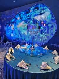Stunning blue ocean-themed banquet hall