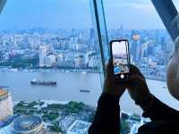 The view from the Oriental Pearl Radio & Television Tower 🏙️🗼🌊