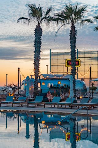 Sunset at Pacific Lab, Pool Lounging, and a Resort Room