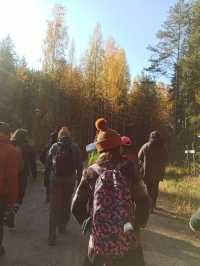 “Spent a perfect autumn day hiking in Nuuksio National Park, Finland🍂🌲