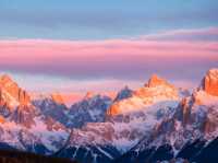 Enjoy the sunset at the Dolomites!