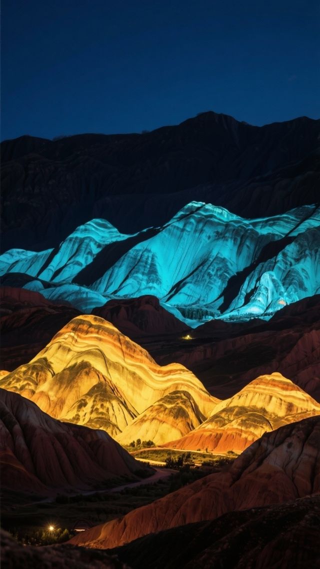 水墨丹霞丨有多層級彩色丘陵與柱狀峰叢丨灰度系丹霞如潑墨山水