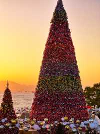 香港｜西九龍的海邊聖誕樹🎄與日落有點搭