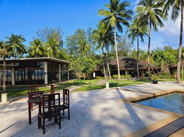 Relaxing and sipping a refreshing glass of juice at Tanjung Rhu Resort