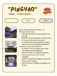 Pingyao itinerary for 2 Day trip