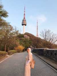 Sunset 🌅 and romantic cherry blossom view from Namsan Tower🗼
