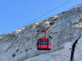 White cliffs and emerald sea, Rosh Hanikra Cable Car