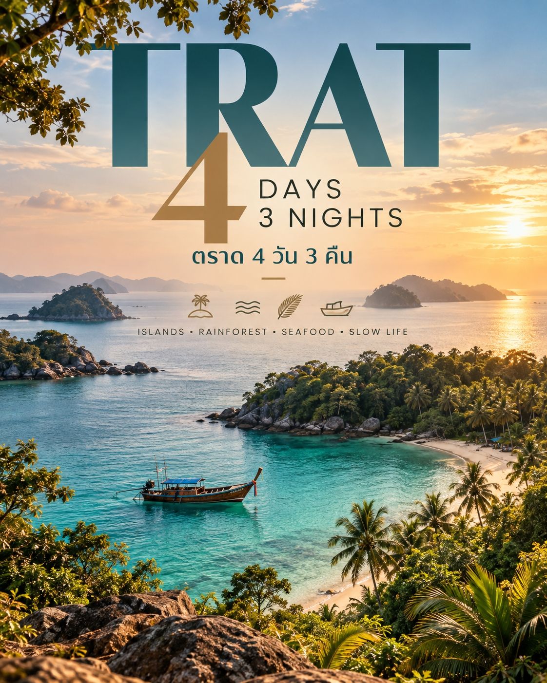 Trat: 4 Days & 3 Nights — Crystal Waters, Stunning Islands, Rainforests, and a Seafood Feast.