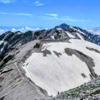 The panoramic view of the mountains 