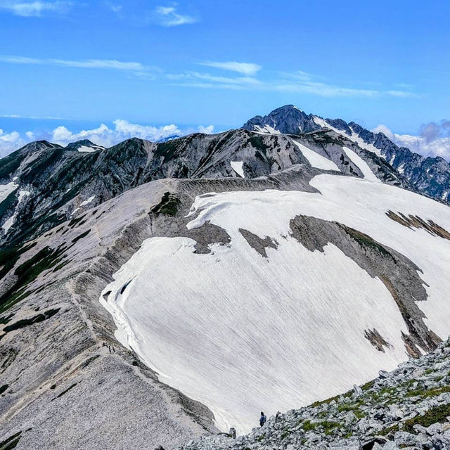 The panoramic view of the mountains 