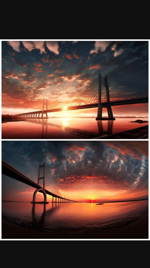 Come to Junshan Bridge and experience the splendid moment of sunset. Colorful life needs no explanation.