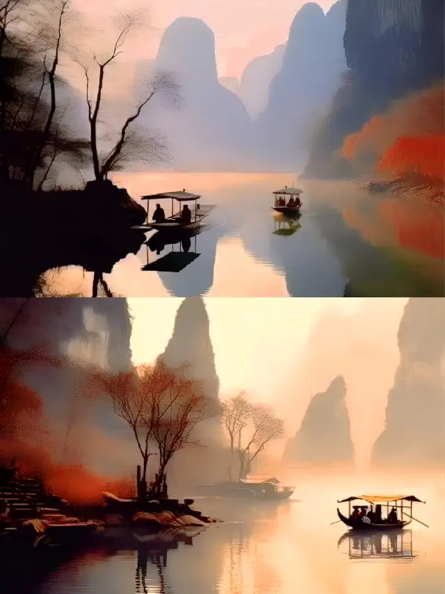 The Li River in Guilin, a picturesque gallery for ten miles, is like a poem and a painting